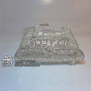 جعبه قرآن ملیله نقره 13*17سانت