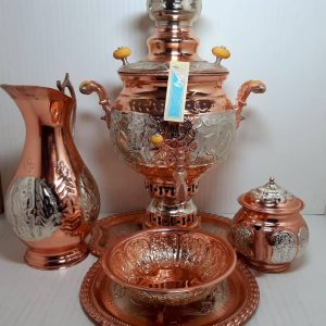 سماور مس آب نقره 4 لیتری با سرویس کامل نانو