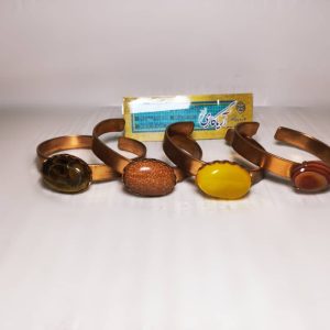 دستبند مسی نگین سنگ تک