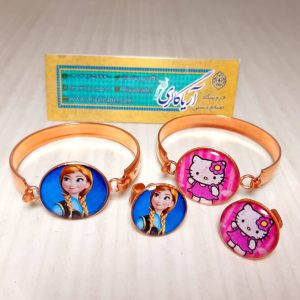 دستبند انگشتر مسی رزینی بچه گانه