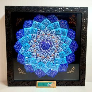 بشقاب میناکاری با قاب 31*31 سانت