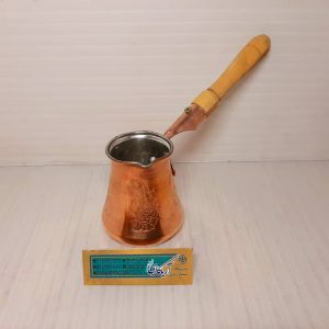 شیرجوش دسته چوبی مسی