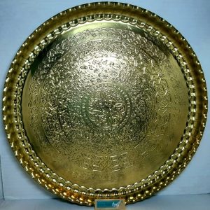 سینی منقل برنجی طرحدار  57سانت