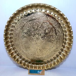 سینی منقل برنجی طرحدار 36سانتیمتر