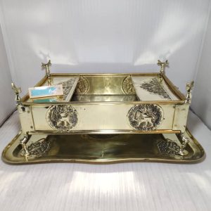 منقل 4گوش برنجی قلم با سینی 37*51