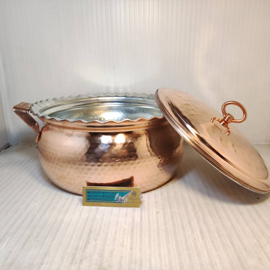 قابلمه خمره ای لب کنگره مسی دهنه 30 - Image 2