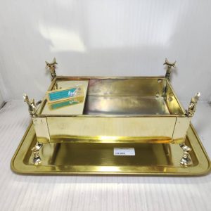 منقل 37*24*17 برنجی ساده با سینی 43*30