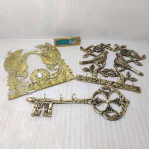 جاکلیدی برنجی گل و مرغ 18س