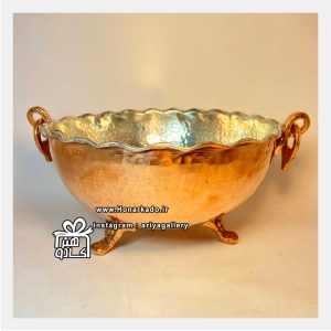 کاسه مسی دسته پایه دار