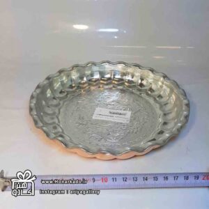 سینی گرد طرحدار سفید-سایز1-20سانت