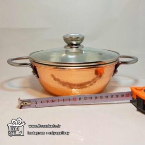 قابلمه مسی درب پیرکس نانو 21سانت