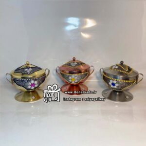 قندان نگین دار دربدار پایه دار