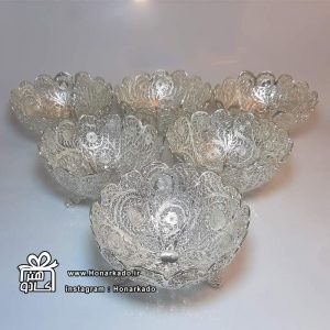 کاسه آجیل سه پا ملیله 11س-6عددی