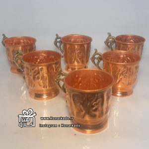 گیره استکان مسی ساده 6عدد
